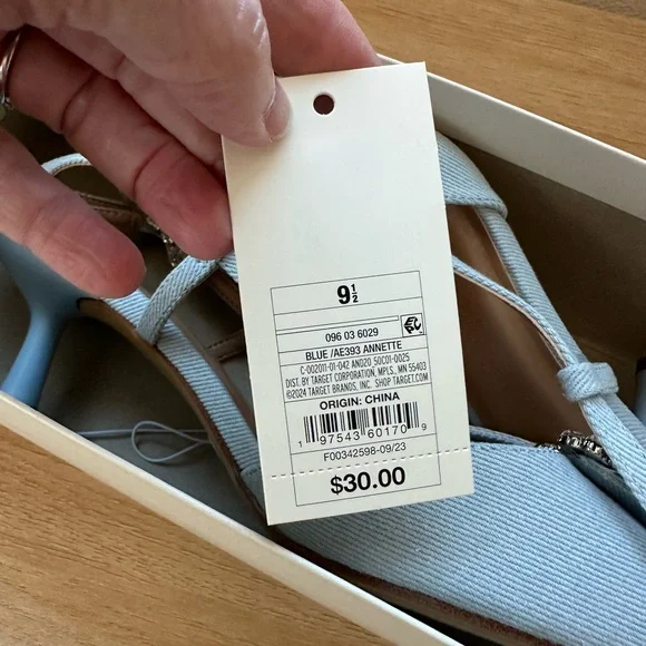 A New Day Sky Blue Slingback Heels with Crystal Accents - Picture 7 of 7